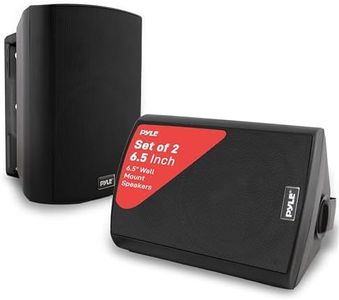 Pyle Audio Wall Mount 6.5 Inch Waterproof Bluetooth Indoor and Outdoor Speaker System Pair with Built In Digital Amplifier, Black
