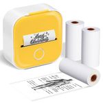 Ponek Bluetooth Thermal Mini Printer with 3 Rolls Thermal Paper, Print Pod Mini Printer Machine, Wireless Pocket Mini Photo Printer for iPhone, T02 Mini Thermal Printer for Journal, Memo, Photo