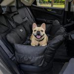 JACKO & CO - Premium Dog Car Seat Bed V2 for Small & Medium Pets Under 40lbs - Machine Washable, Removable Covers, Water Resistant, Clip-On Leash for Back Seat Use (Ultra Prem, Black Medium 25-45lbs)