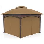 Gazebo Universal Replacement Privacy Curtain 4-Panels sidewall with Zipper (ONLY Curtain) (10' x 10', Khaki)