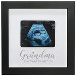 HAMUIERS Sonogram Picture Frames for Grandma, Ultrasound Picture Frame, Pregnancy Announcement for Grandma, Baby Announcement Ideas Ultrasound Photo Frame Nursery Décor, Black