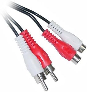 C&E 25 feet, 2 RCA Male to Female Audio Extension Cable (Red/White Connectors), CNE465383