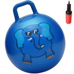 WALIKI Toys Hopper Ball for Kids Ages 3-6 (Hippity Hop Ball, Hopping Ball, Bouncy Ball with Handles, Sit & Bounce, Kangaroo Bouncer, Jumping Ball, 18 Inches, Blue, Pump Included)