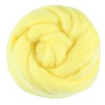 3.53oz Wool Roving Yarn, Fiber Roving Wool Top, Wool Felting Supplies, Pure Wool, Chunky Yarn, Spinning Wool Roving for Needle Felting Wet Felting DIY Hand Spinning (Light Yellow)