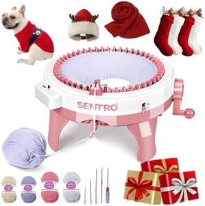 Knitting Machines, SENTRO Knitting Machine Smart Weaving Round Loom, Knitting Machines Knitting Board Rotating Double Knit Loom Machine Kit for Adults/Kids DIY Knit Scarf Hat Sock