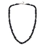 Natural Stone Beaded Necklaces for Men - HASKARE Genuine Black Tourmaline Obsidian Protection Necklace, Unique Beads Necklace Healing Crystal Mens Choker Necklace Ideal Gift for Father's Day Christmas