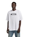 G-STAR RAW Men's Old School Logo Boxy T-Shirt, White (white D23904-C336-110), L