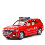 FEXXA 1:32 Scale Exclusive Alloy Metal Pull Back Die-cast Car Model with Sound Light Mini Auto Toy for Kids Metal Model Toy Car with Sound and Light? (X7 POLICE - RED)