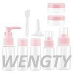 WENGTY Plastic Portable Travel Cosmetics Bottles Plastic Pressing Spray Bottle for Cosmetic,Makeup Toiletries empty Bottles Atomiz Travel Kit (PINK)