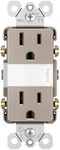 Legrand Radiant NTL885TRNICC6 15 Amp Adjustable LED Night Light Outlet, Tamper Resistant Decorator Receptacle, Optional Louver, Nickel (1 Count)