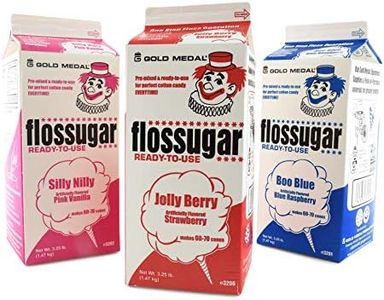 Cotton Candy Floss Sugar- Blue Raspberry, Pink Vanilla, Strawberry-1/2 Gallon-Three Pack