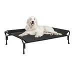 Veehoo Cooling Raised Dog Bed, Guardrail Elevated Dog Bed, Chewproof Dog Bed Frame with Washable & Breathable Teslin Mesh, Non-Slip Dog Sofa Bed Cot for Indoor & Outdoor, X Large, Black