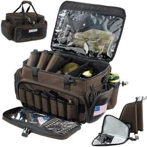 VIGEGARI Large Pistol Range Bag Shooting - Tactical Gun Range Bag with 3 Pistol Cases, Gun Bags for Handguns, Womens Gun Bag for Men, Gun Carrying Duffle Bag for Gun Accessories