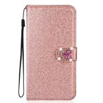 BLOTECH Glitter Case for Samsung Galaxy J3 2017/J330/J3 Pro 2017 Cover Bling Glitter Glitter Wallet Shiny Pink Gold Leather Case Shell Wallet PU and Glitter Glitter 3D Butterfly Cover