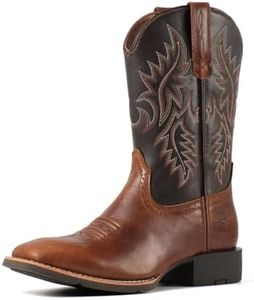 SUREWAY Cowboy Boots For Men - Mens Square Toe Western Boot,Oil/Slip Resistant,Durable Fashionable Classic Pull on 10 Inch Boots Mid Calf Wellington Boots