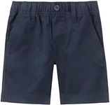 Nautica Boys' School Uniform Flat Front Twill Short, Navy/Pull-on, 5