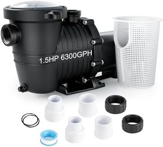 LANCHEZ In/Above Ground Pool Pump, High Flow Self Primming Swimming Pool Pumps Above Ground, Light black