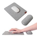 SenseAGE Mouse Mat and Wrist Support Set, Wrist Rest Mouse Pad with Non-Slip Base, Smooth and Durable Surface, Easy Sliding and Wrist Pain Relief, Compatible with Laser and Optical Mice, Smoke Gray