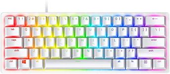 Razer Huntsman Mini 60% Gaming Keyboard: Fast Keyboard Switches - Clicky Optical Switches - Chroma RGB Lighting - PBT Keycaps - Onboard Memory - Razer Snap Tap - White