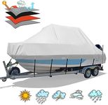 Solim Waterproof T-Top Boat Cover, 22'-24' Heavy Duty 900D Trailerable Marine Grade Jumbo Boat Cover for Center Console Boat with T Top Roof, UV Resistant Canvas TTOP Boat Storage Cover with Straps