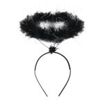 iwiio Black Halo Headband Angel Halo Headband Halloween Headbands Halloween Costumes Angel Accessories for Adult Kids Angel Halo Headband for Halloween Party Costume Props (Black)