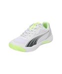 Puma Unisex-Adult NOVA Court White-Luminous Blue-Fizzy Apple-Shadow Gray Padel-Tennis Shoe - 7 UK (10759804)