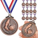 12PCS Gold/Silver/Bronze Medals, GeeRic Metal Medal with Neck Ribbons for Kids/Adults/Student/Athlete 1st Medal Winner Medals for Football/Soccer Competition/Sports/Party Decoration