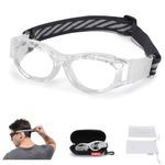 SooGree Kids Sport Glasses Basketball Football Safety Goggles Glasses Boys Safety Eyewear Anti Shock Collision Glasses Frame 7-14 (Transparent)