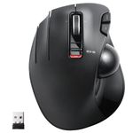 ELECOM Wireless Trackball Mouse for Left-Handed, EX-G Series L Size 2.4GHz 6 Buttons Black M-XT4DRBK