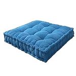 Floor pillow25x25Inch Square meditation cushion floor seating for adults,Oversized tufted seat cushion reading nook for kids,Yoga meditation pillow sitting on floor,Living room couch outdoor(Blue)