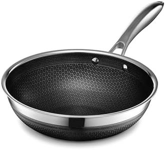 HexClad Hybrid Nonstick 10-Inch Wok, Stay-Cool Handle, Dishwasher and Oven Safe, Compatible with All Cooktops, Induction Ready