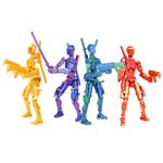 Generic Fifth Generation T13 Action Figure 4 Pack, 3D Printed Human Body Model, Lucky 13 Action Figure,Multi-Joint Movable Robot, PVC Model Full Body Mobile Robot Desktop Decoration