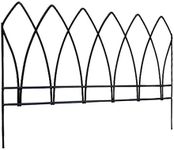 Panacea 89523 Gothic Arch Border Fence, Black, 15" H, Pack of 12