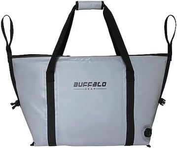 Buffalo Gear Insulated Fish Bag Cooler Flat Bottom-45QT Fishing Cooler Wateroproof Fish Kill Bag (Grey), FCB42LG