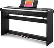 Donner Piano Numérique 88 Touches Pondérées, Semi-lestées, Clavier électrique Fullsize pour Débutant avec 3 Pédale et Support Détachable de Piano, DEP-10