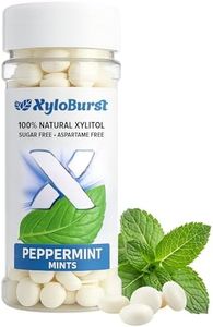 XyloBurst - Xylitol Mints | Sugar Free Breath Mints for Oral Health | Gluten Free, Vegan, Keto Friendly | Aspartame Free Mints | Peppermint | 200 Count Jar
