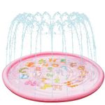 Anpro Sprinkle and Splash Play Mat, 172 cm / 68 Inflatable Outdoor Party Sprinkler Pad Wading Pool,Summer Garden Outdoor Spray Water Toys for Kids Toddlers 3+