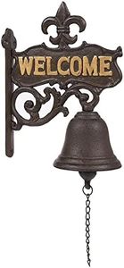 Juvale Cast Iron Dinner Bell for Outdoor Front Door, Porch, Wall Mountable Welcome Bell, Antique, Vintage Style for Home Decor (Black, 6.7 x 8.9 x 0.8 in)