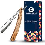 Organim care products Straight Edge Wooden Barber Folding Shaving Razor Round Handle