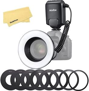 Godox ML-150II LED Macro Ring Flash GN12 0.1-2s Recycle Time 5800K for Canon Sony Nikon Fuji Olympus Panasonic Camera for Flowers,Portraits(ML-150 II)