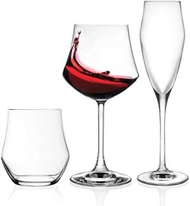 RCR 1159200 Ego Vetro, 6 Bicchieri, 12 Calice, Set da 18 Pezzi, unità