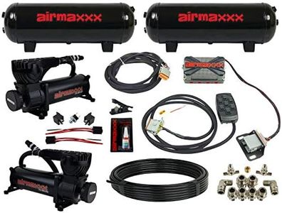 airmaxxx 580 black air compressors, 2 steel 3 gallon tanks, X4 valve manifold & X7 switch box