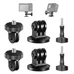 NEEWER Metal Tripod Mount Adapter Compatible with GoPro Hero 12 11 10 9 8 7 6 5 Max Fusion Insta360 AKASO DJI Osmo Action 4 3 2, 2 Pcs 1/4" Camera Adapter with Thumbscrew for Action Cam Tripod Monopod