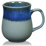 28 Oz Extra Large Ceramic Coffee Mug with Big Handle, Handmade Glazed Oversized Tea Cup for Office and Home, Microwave and Dishwasher Safe, Jumbo Coffee Mugs for Hot and Cold Drinking (Glacier Blue)