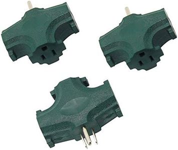 ETL Listed 3 Outlet Grounding Adapter, BTU Three Plug Outlet Adapter Splitter, Heavy Duty Grounded Power Tap, 3-Prong Outlet Adapter, Multi-Plug Extender, Green (Pack of 3)