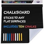 MMFB Arts & Crafts Chalkboard Wall Sticker – 18 Feet, Self-Adhesive Blackboard Vinyl w/Coloured Chalks – Peel & Stick to Any Smooth Surface – 1 Pack