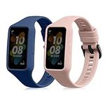 kwmobile Straps Compatible with Huawei Band 7 / Band 6 / Honor Band 6 Straps - 2x Replacement Silicone Watch Bands