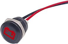 Taiss LED Indicator Pilot Dash Light (Battery/Alternator Warning) Red, 1/2"(12mm)12V LED Metal Signal Indicator Light.