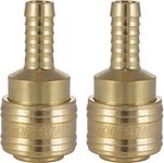 Poppstar 2X Quick Coupling Compressed Air NW 7.2 mm with Hose Nozzle LW 9.5 mm for Compressed Air Fittings