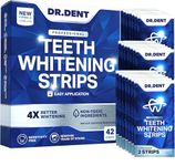 DRDENT Professional Teeth Whitening Strips 21 Treatments - Safe for Enamel - Non Sensitive Teeth Whitening - Whitening Without Any Harm - Pack of 42 Strips + Mouth Opener Included